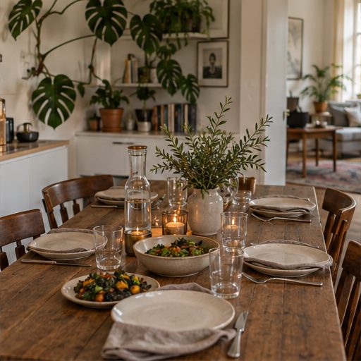A table set for a shared dinner